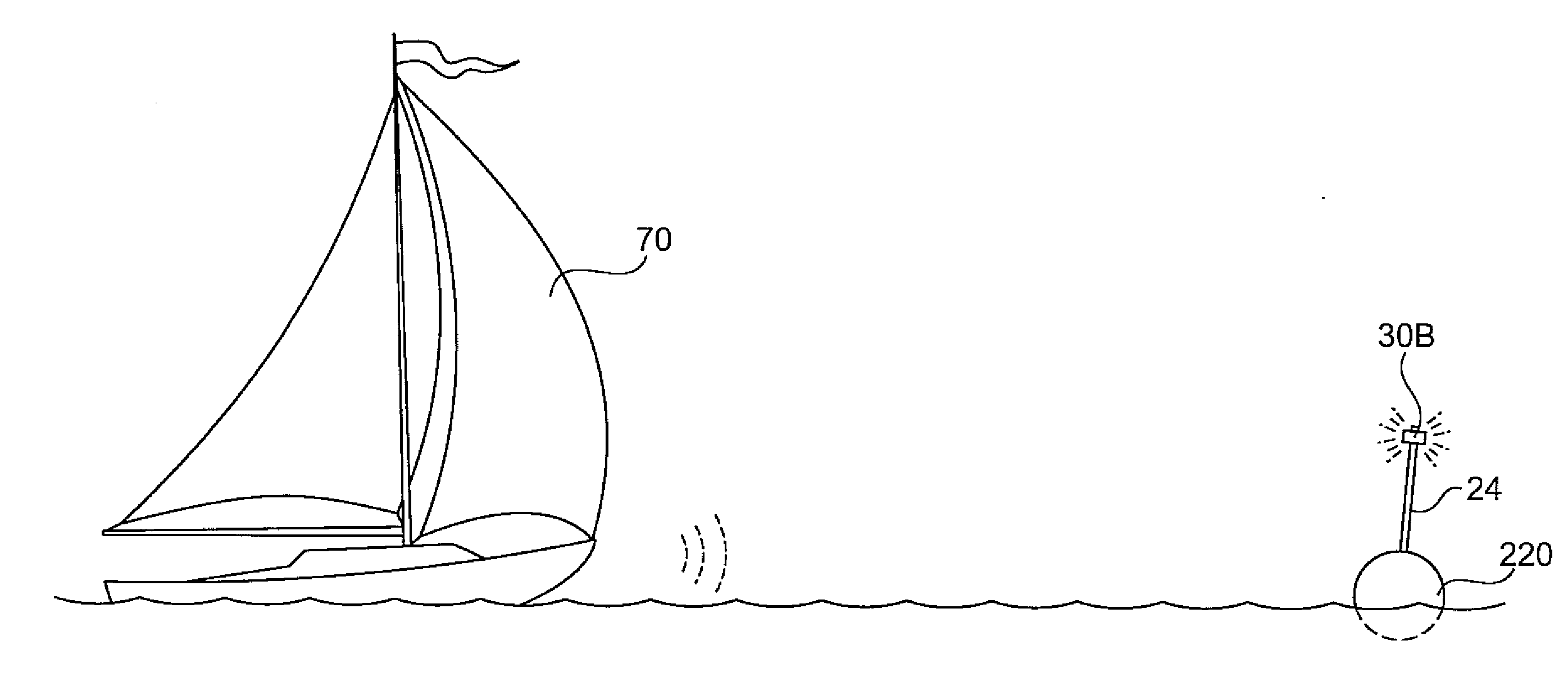 Apparatus for locating one mooring in a field of moorings