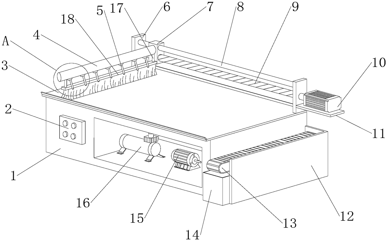 Machining table with iron chip clearing function