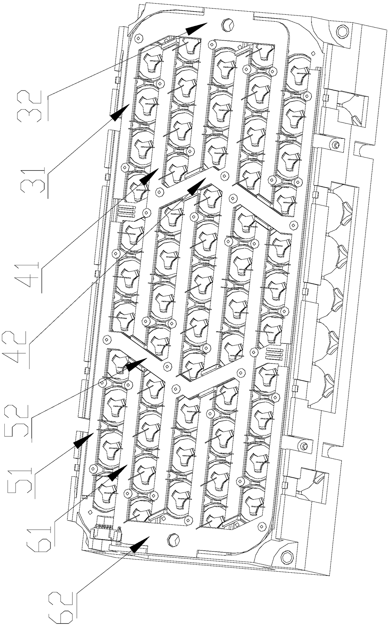 Single-sided welded battery module