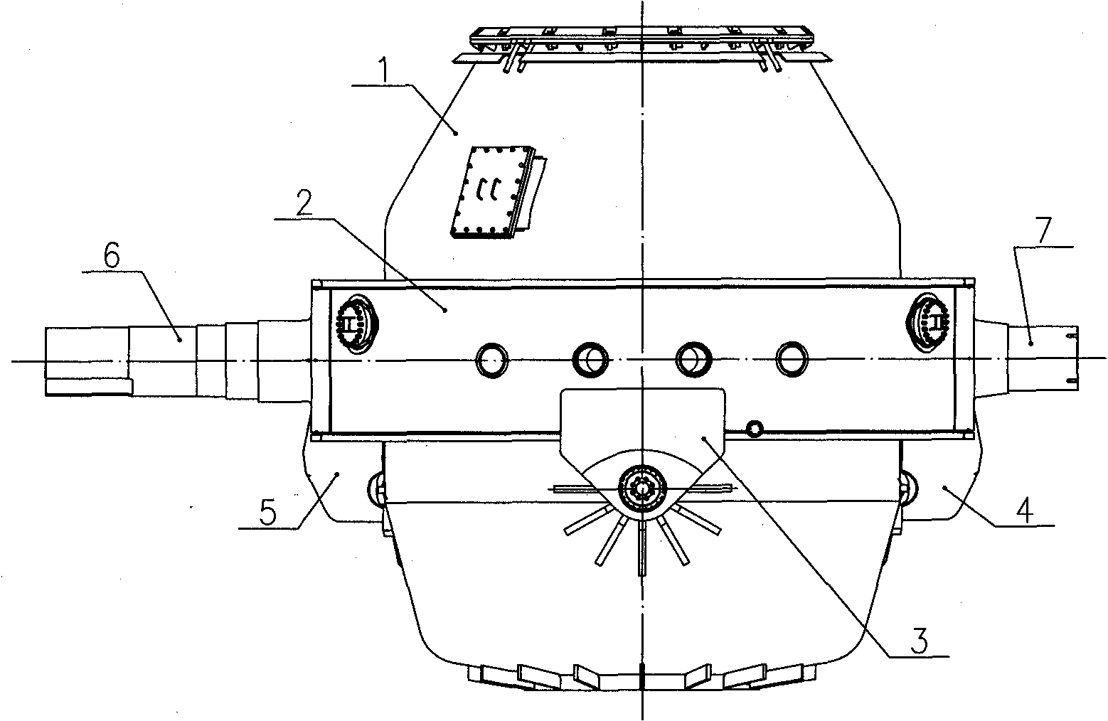 Spherical hinge disc suspension type connection device of converter ring and furnace shell