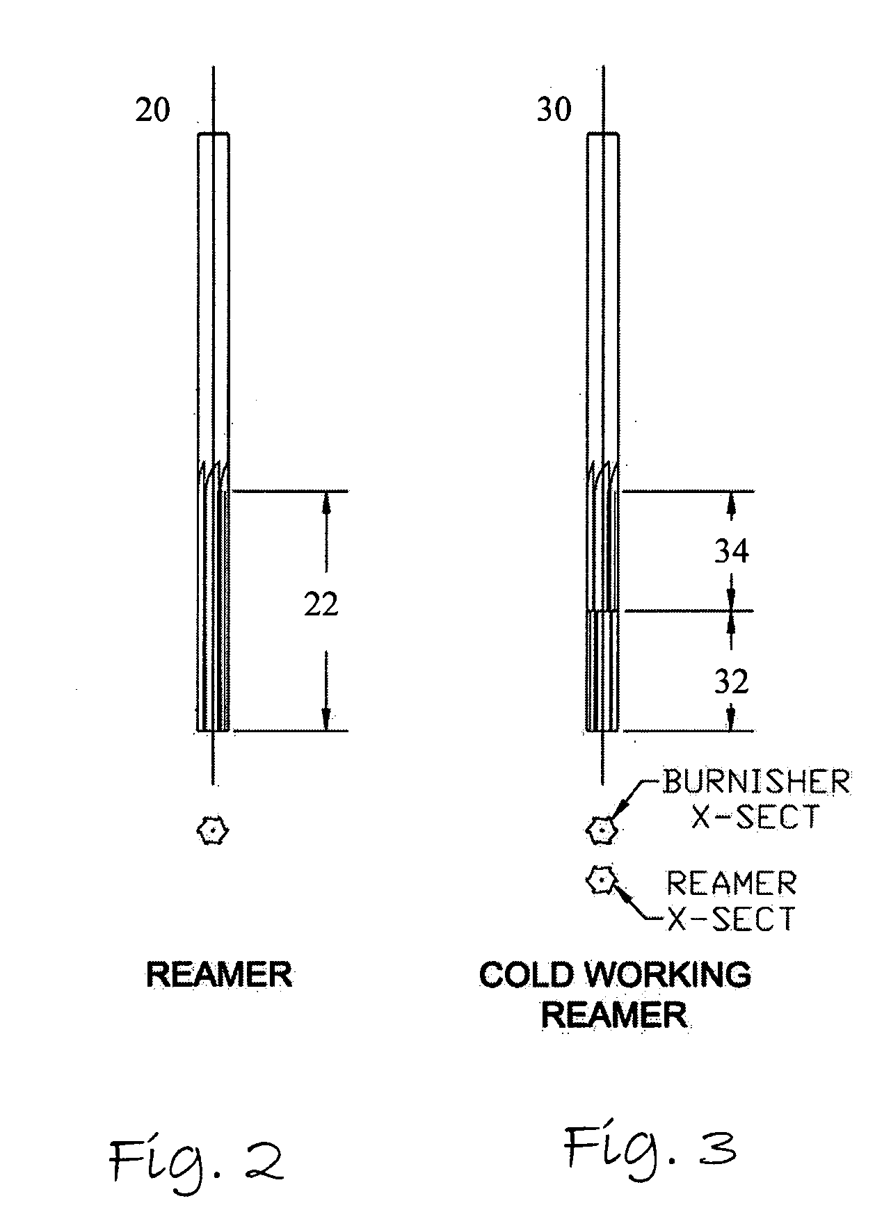 Device and method for sequentially cold working and reaming a hole