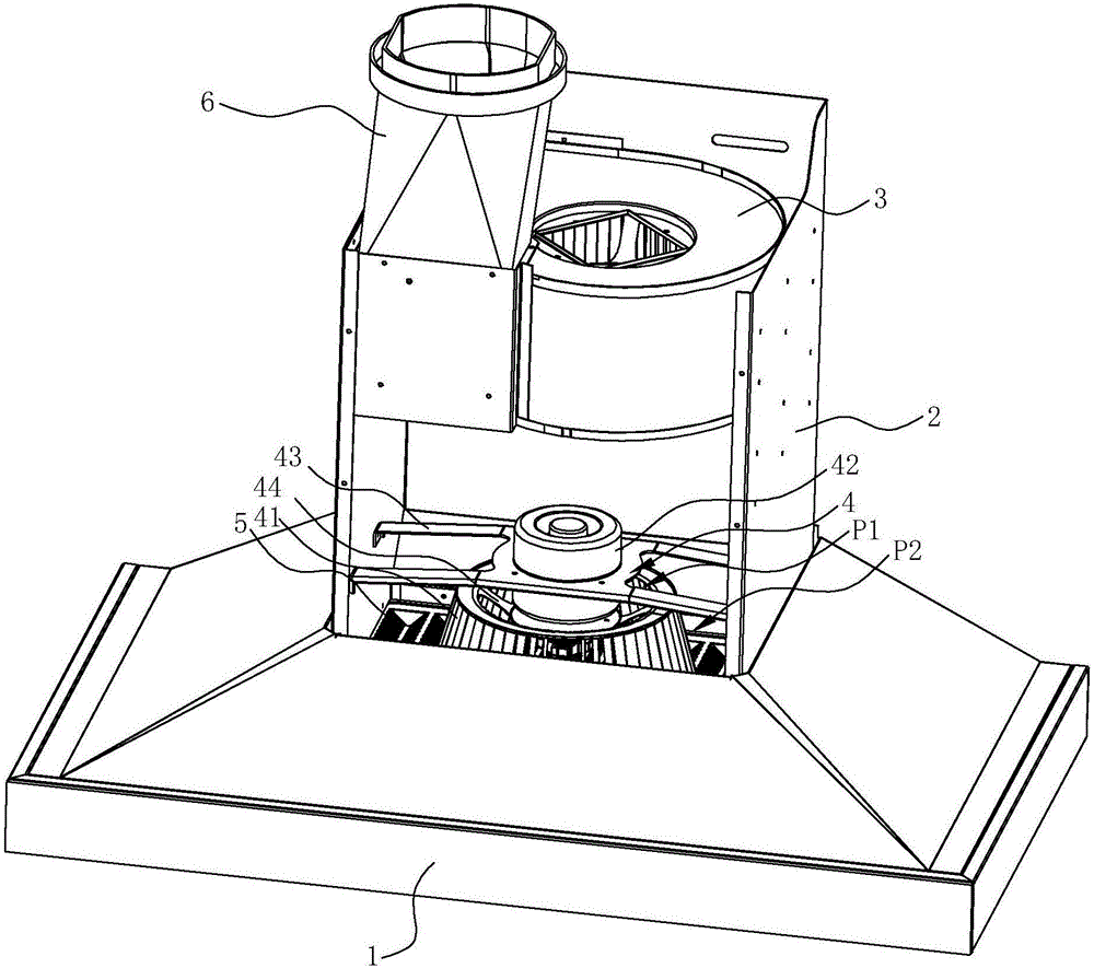 Range hood serially connected with double fans