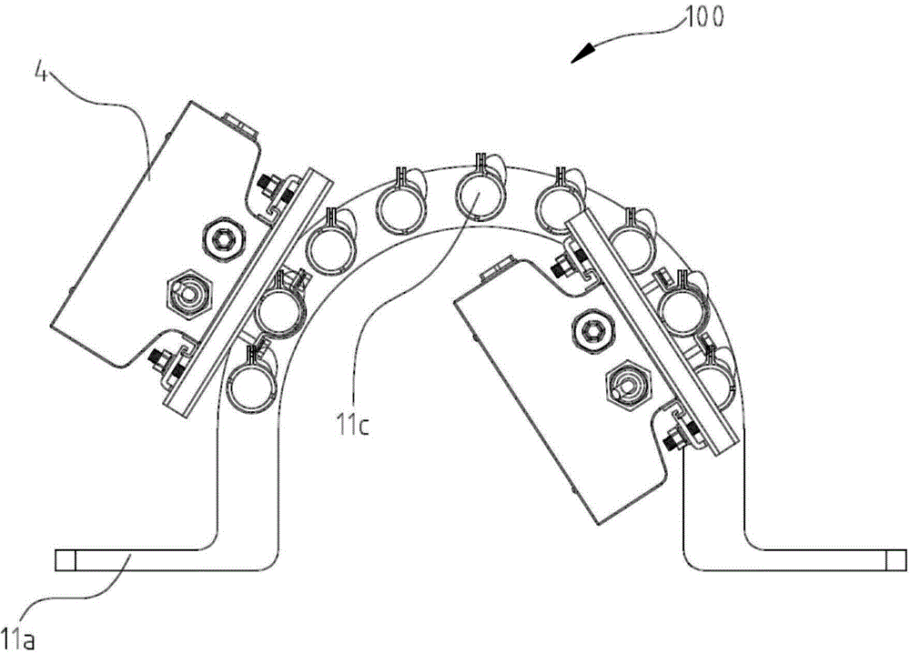 Fixing device and anti-vibration performance test device of lamp with fixing device