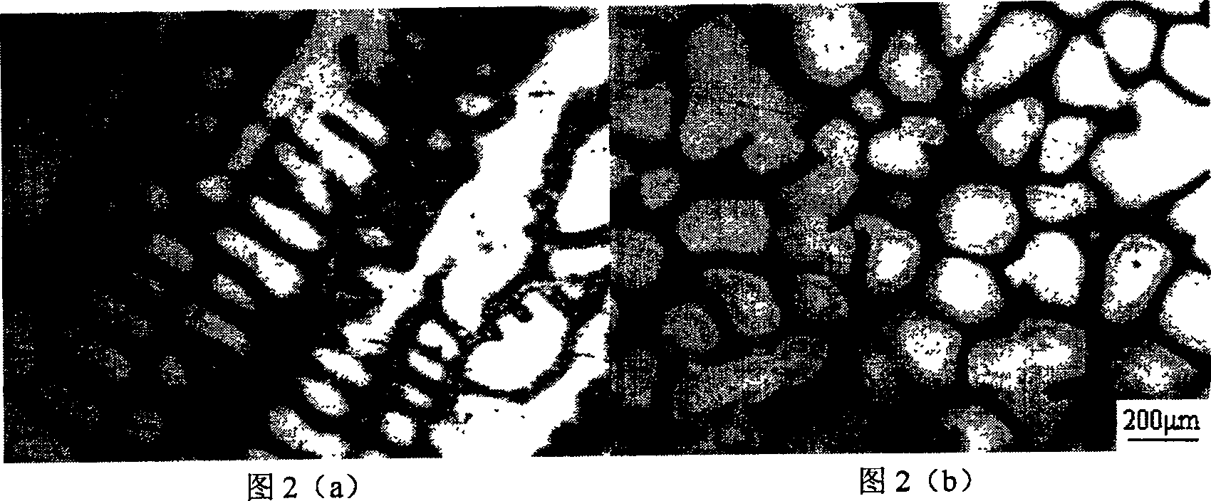 Production and apparatus for preparing non-dendritic and semi-solid alloy by low-voltage pulse electric field