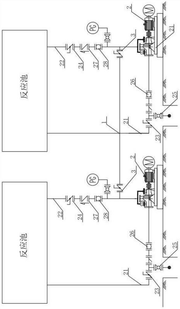 Biochemical reaction tank sludge transfer system and sludge transfer method