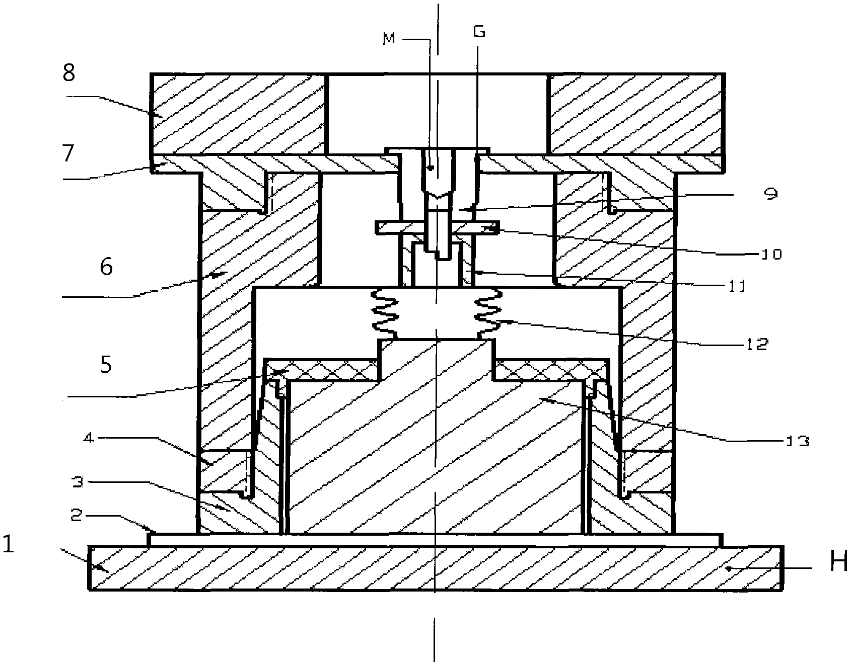 Elastic contact three-electrode device