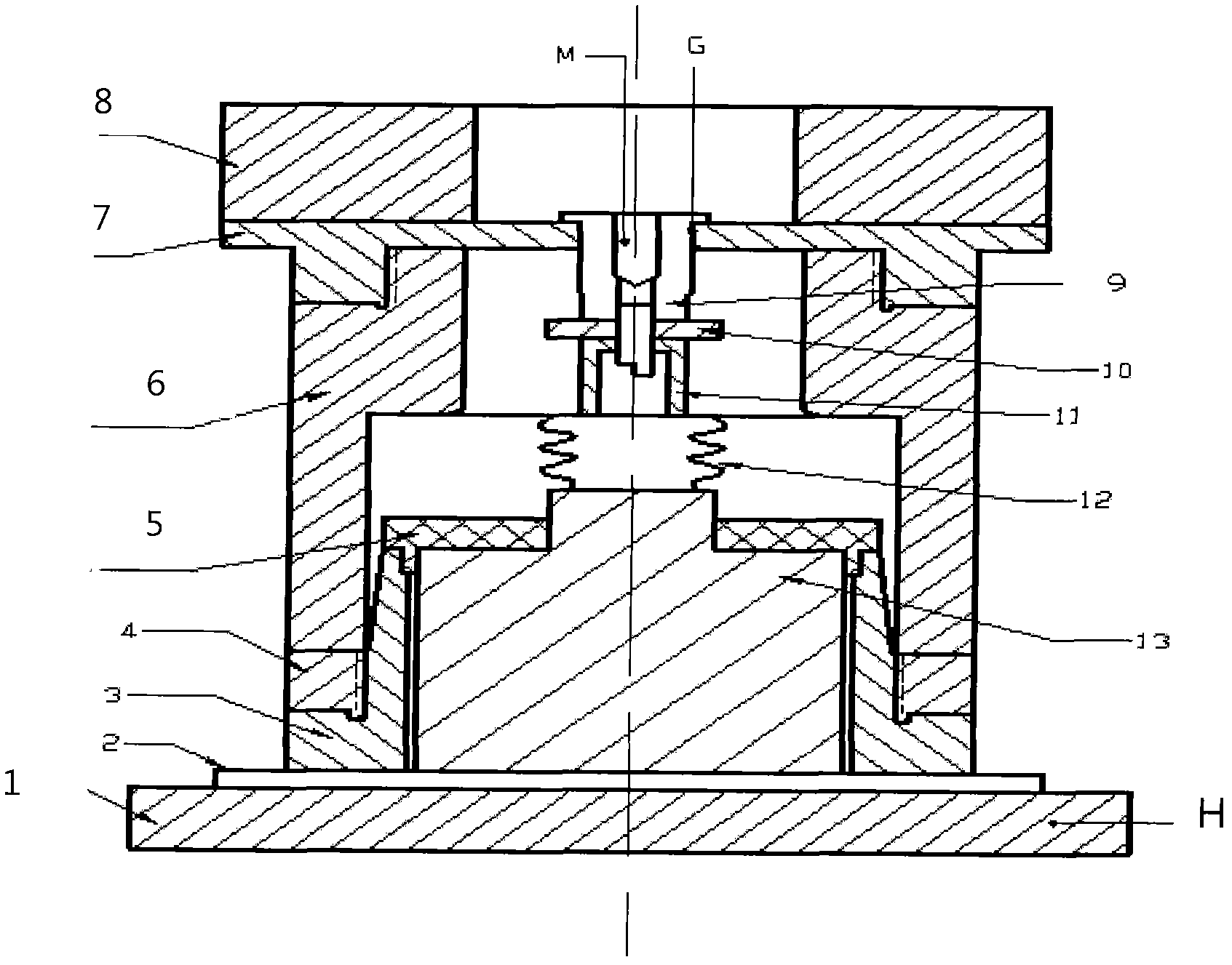 Elastic contact three-electrode device