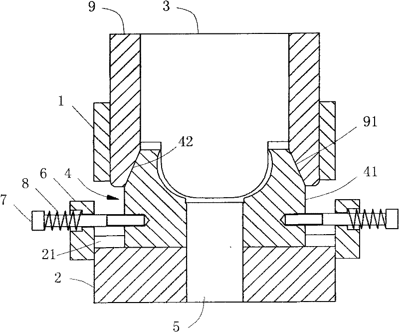 Die used for producing bowl-shaped ornament