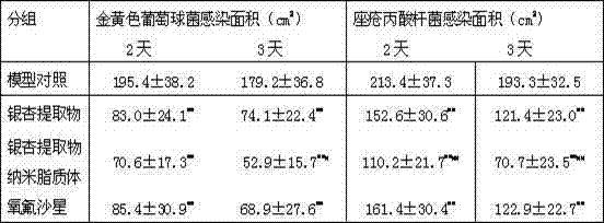 Application of gingko extract nanometer liposome in acne removing and dermatosis treatment