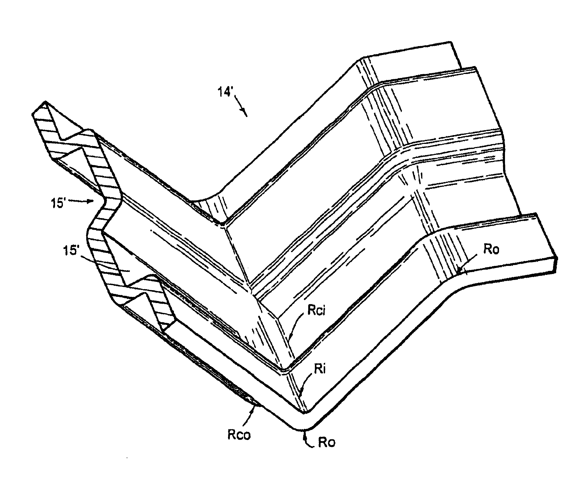 Wood strand molded parts having three-dimensionally curved or bent channels, and method for making same