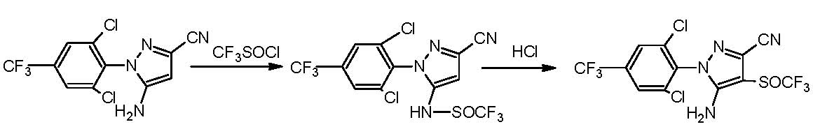 Synthesizing method for fipronil intermediates