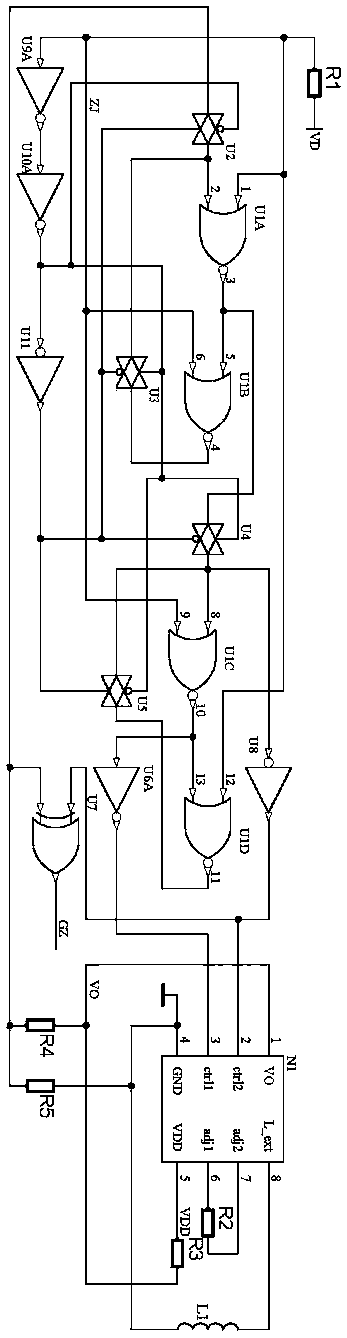 An eddy current proximity sensor online self-test method and self-test circuit