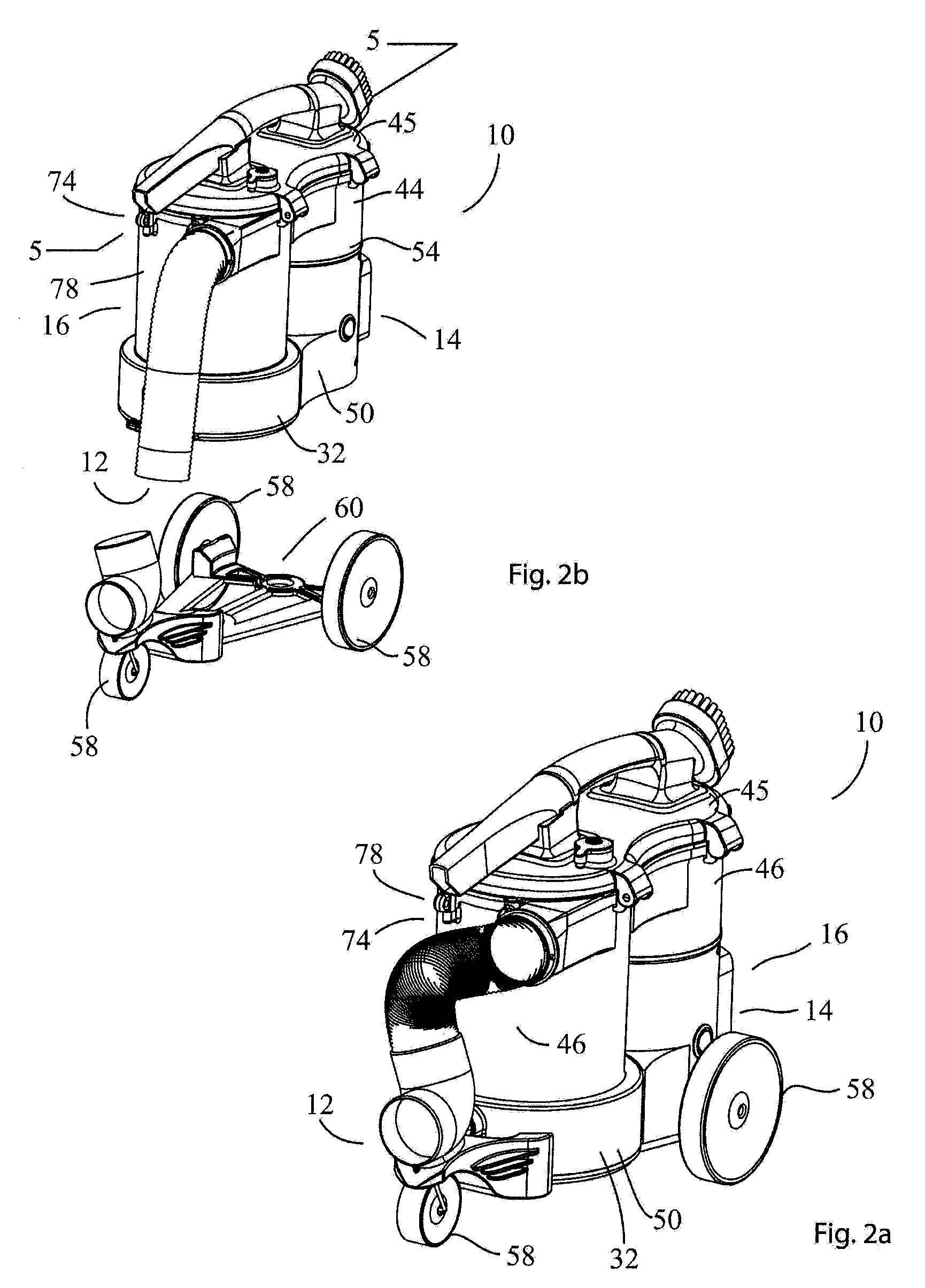 Surface cleaning apparatus with shoulder strap reel