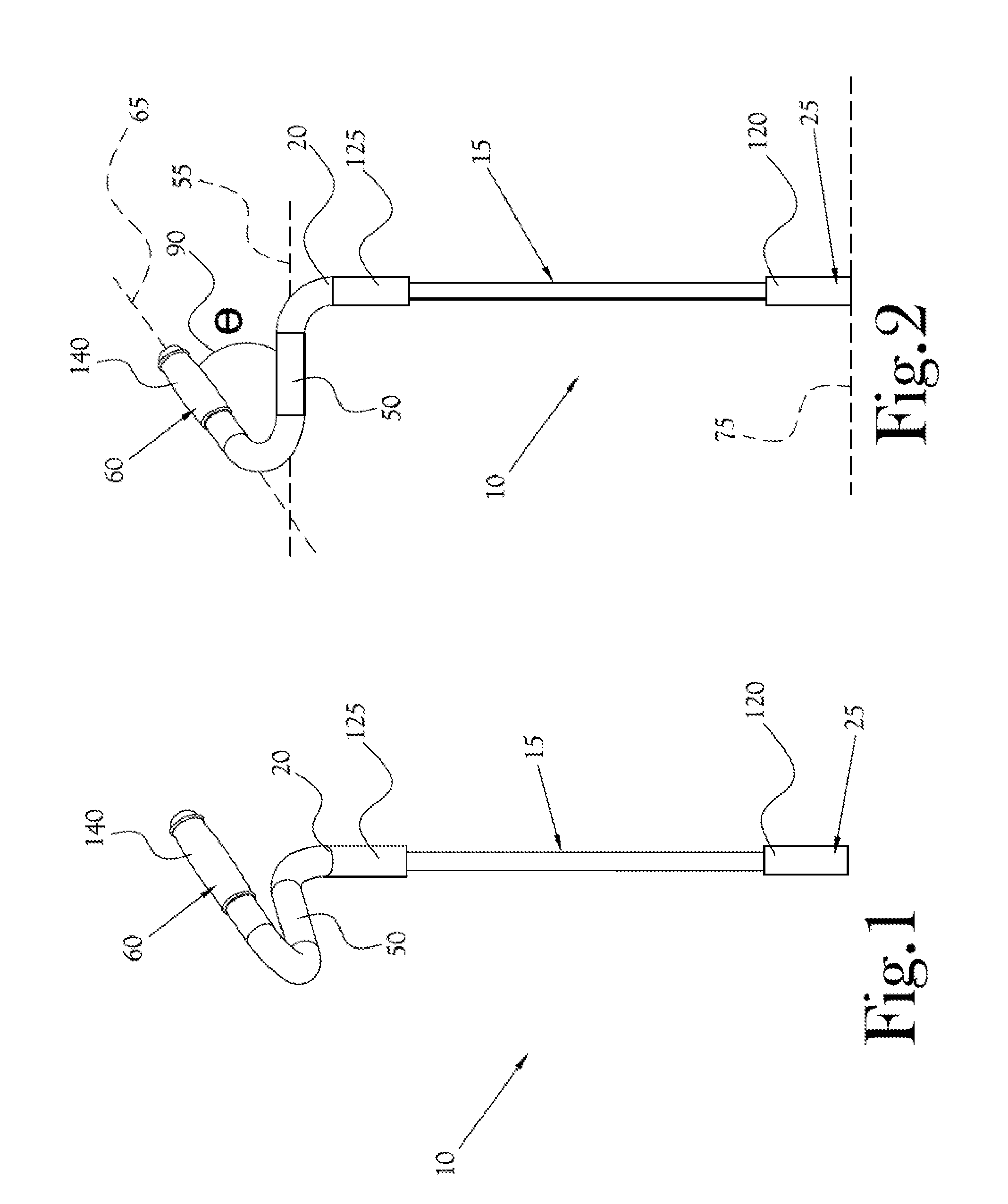 Exercise Device for Use as a Walking Stick Having an Ergonomically Angled Handle