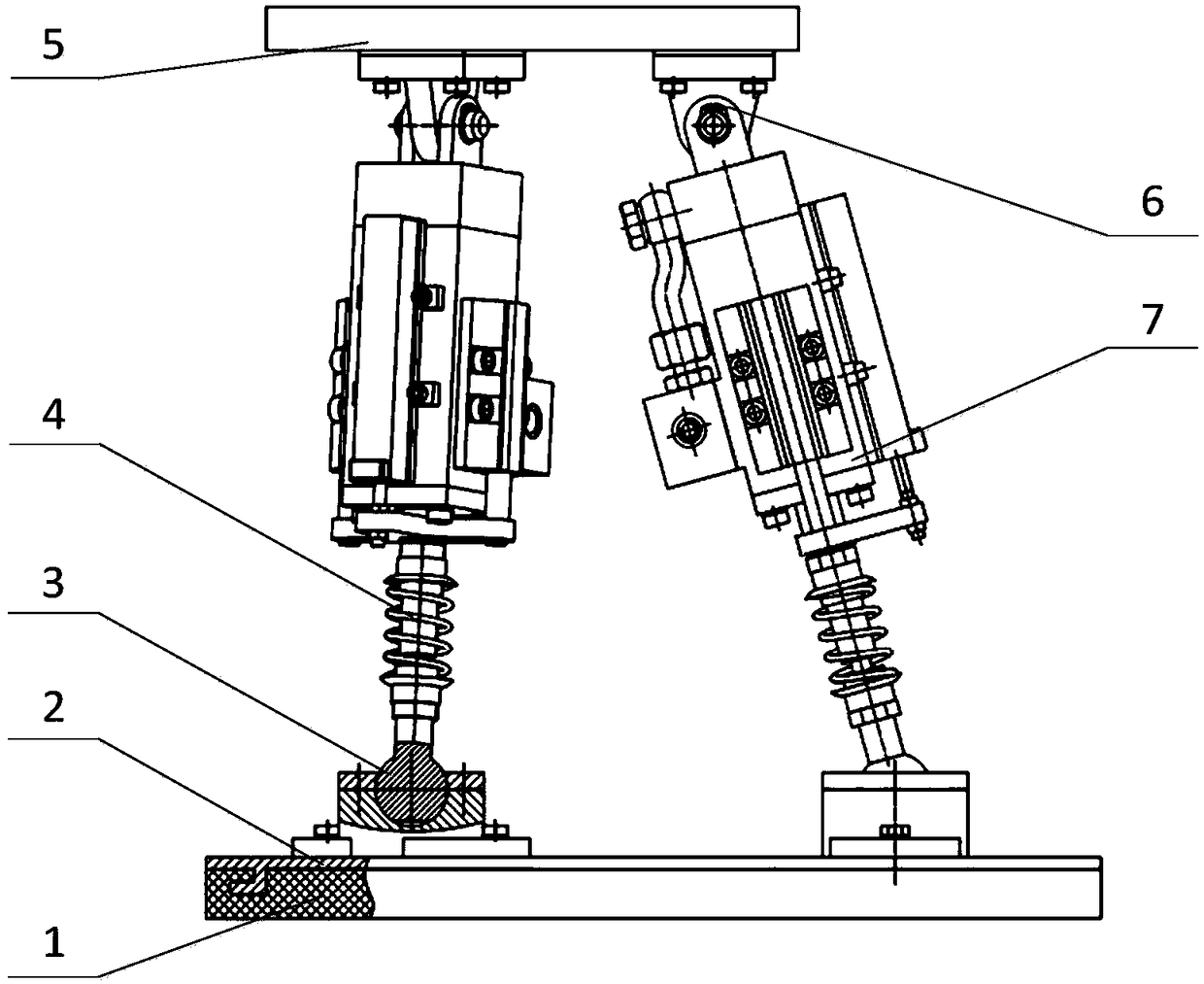 A two-stage shock-absorbing ankle-foot integrated parallel low-impact walking foot mechanism and control method