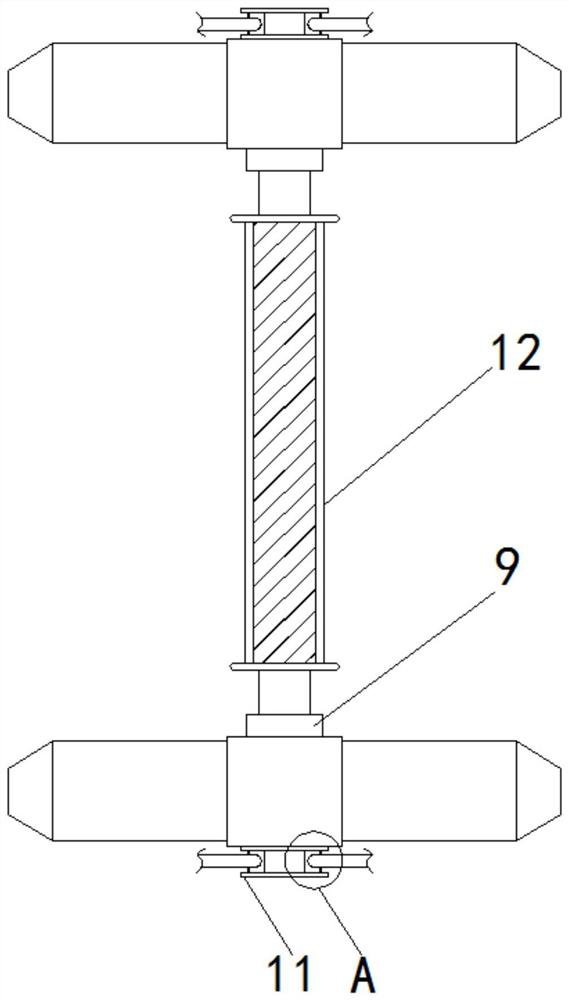 Tension adjusting device in non-woven fabric bundling process