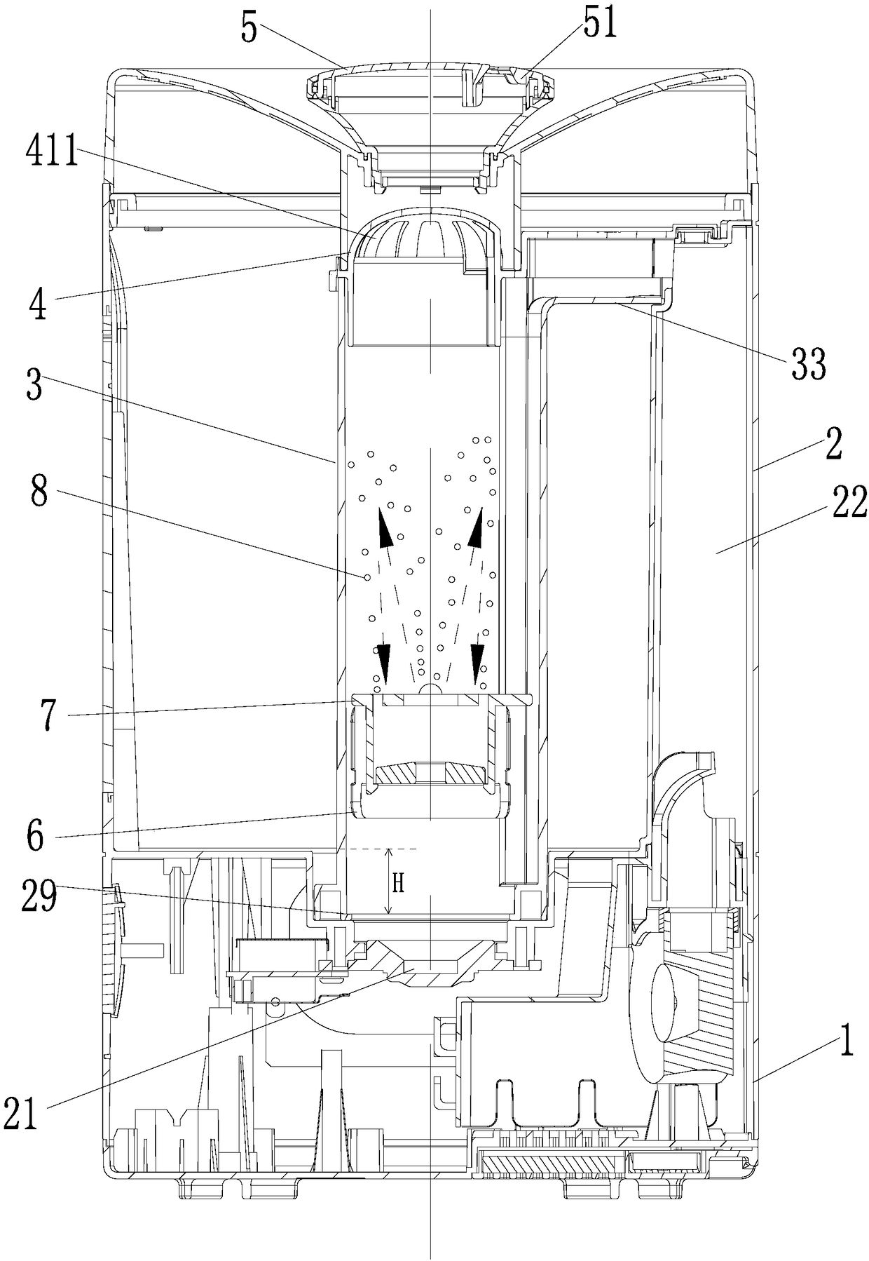 Humidifier and energy gathering device of humidifier