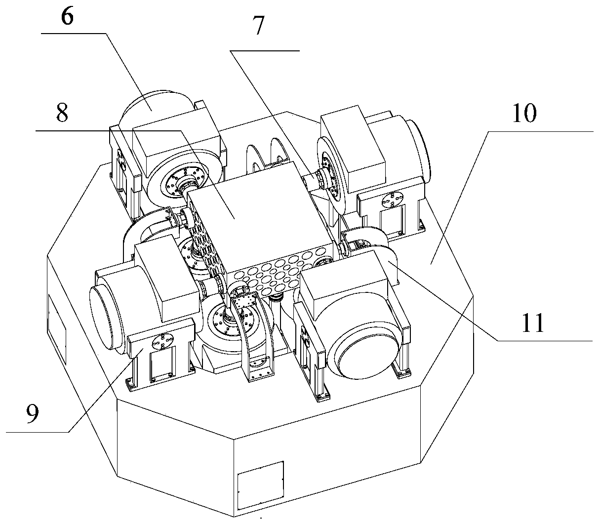 Tri-axial and six-degree-of-freedom vibration test device