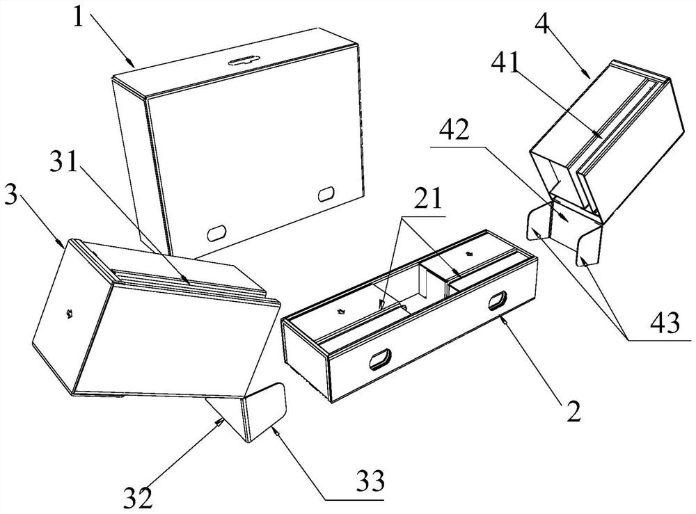 A rotating origami packaging structure