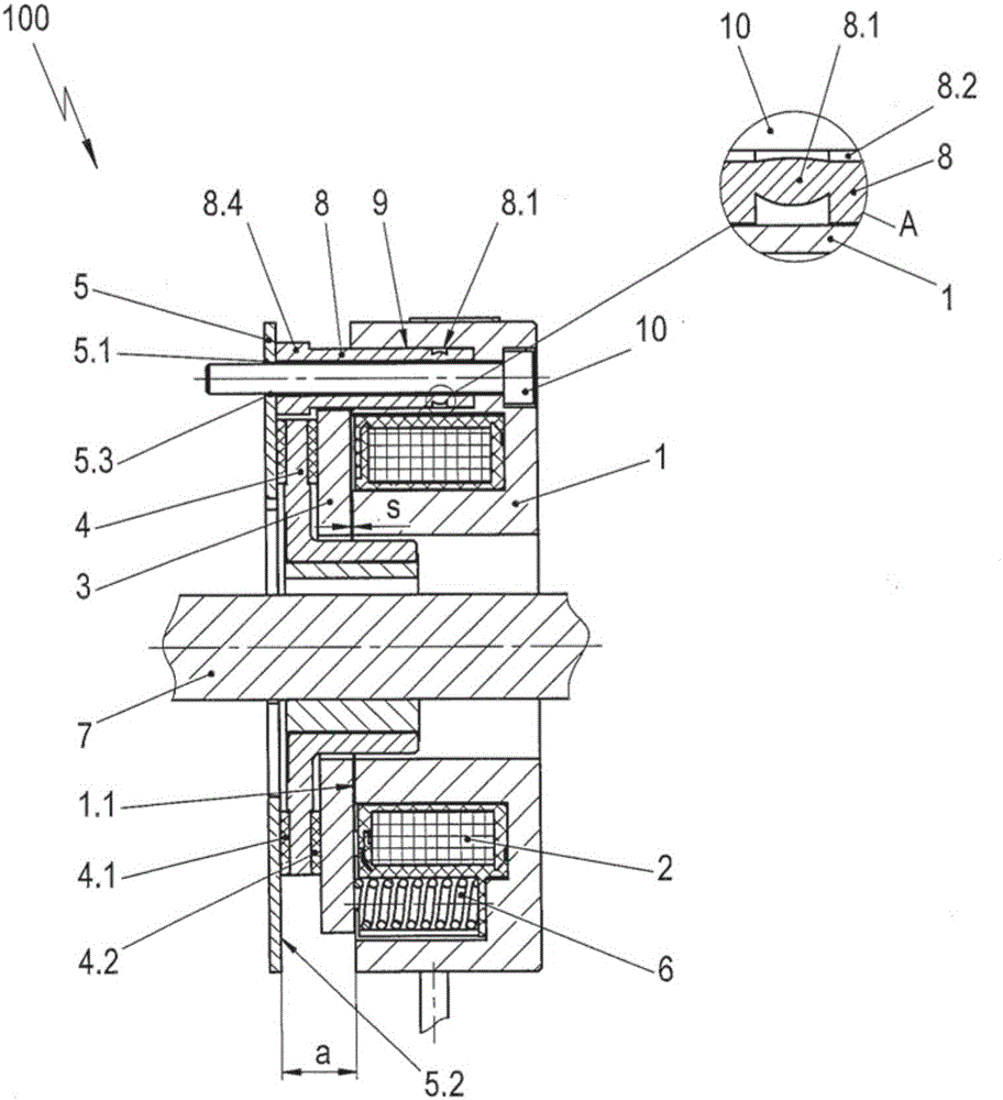 Electromagnetically actuatable spring pressure brake and method for the production thereof