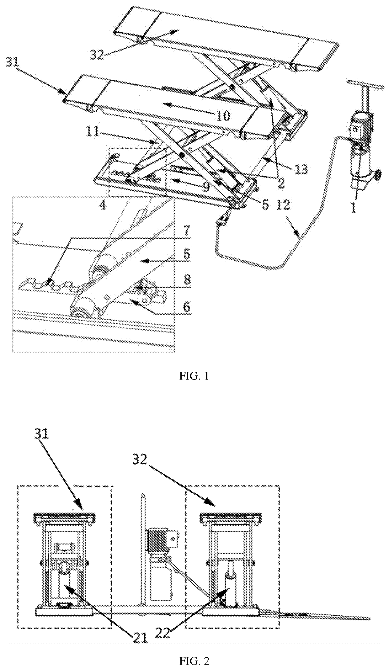 Mechanically unlocked automobile lifter