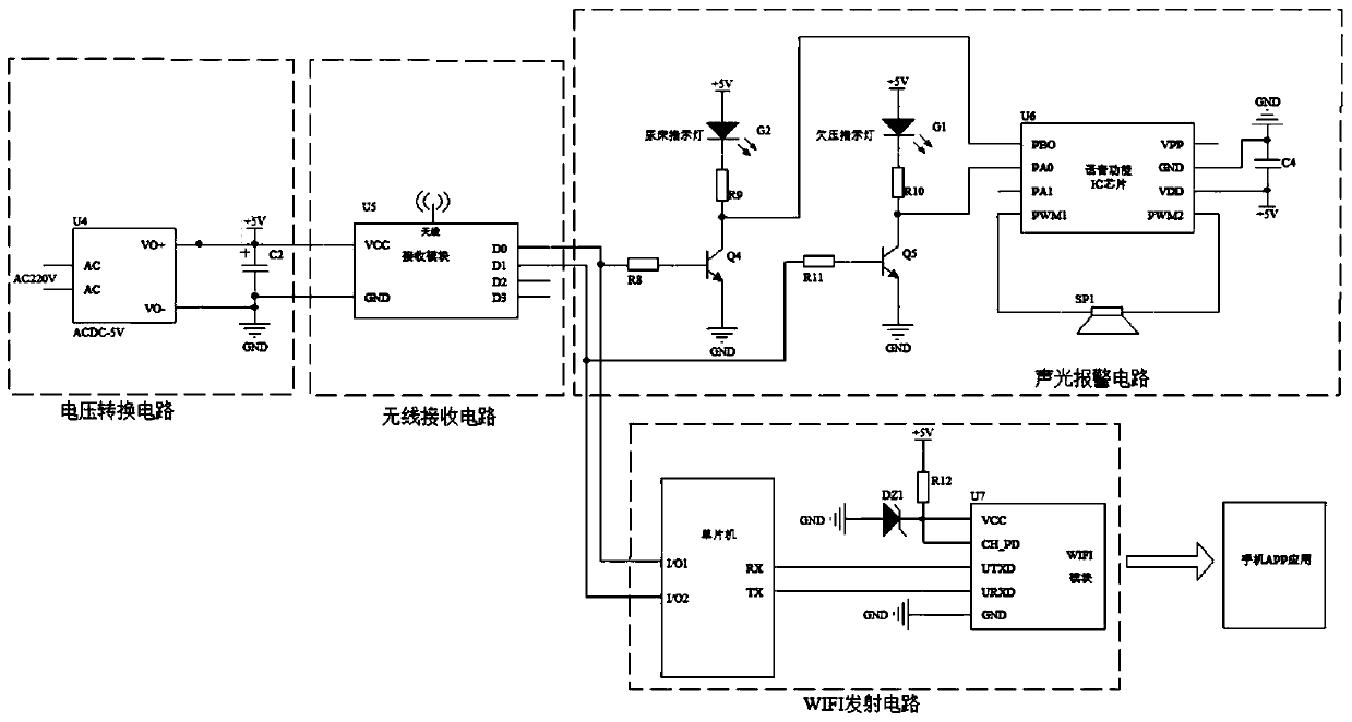 Wireless bed-wetting reminder with voltage monitoring and WIFI functions