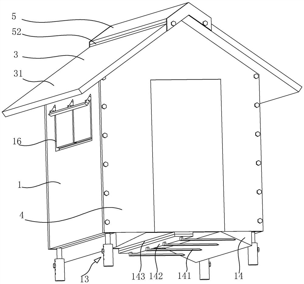 Construction site temporary house structure easy to disassemble