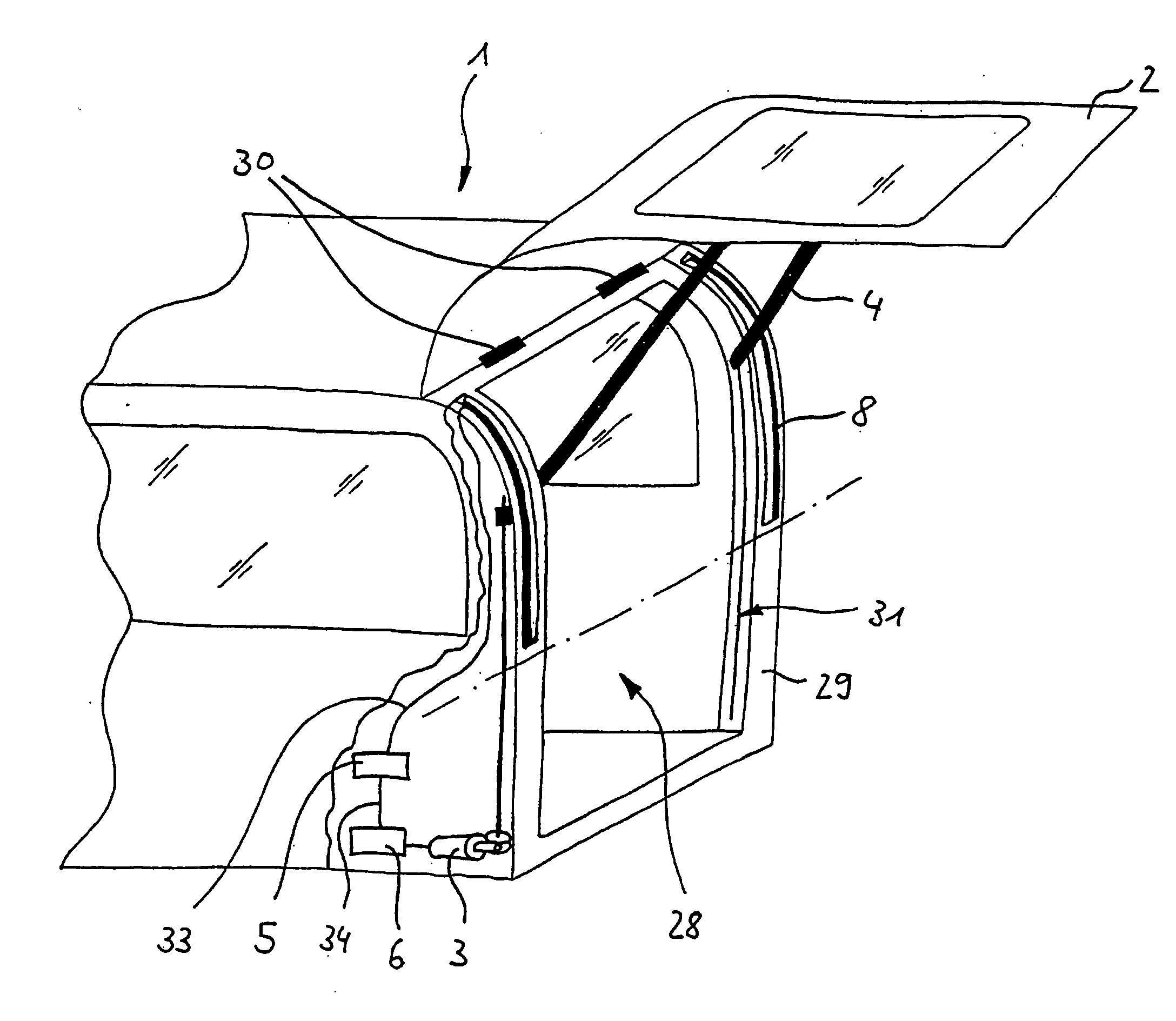 Profile arrangement for jamming protection and injection mould