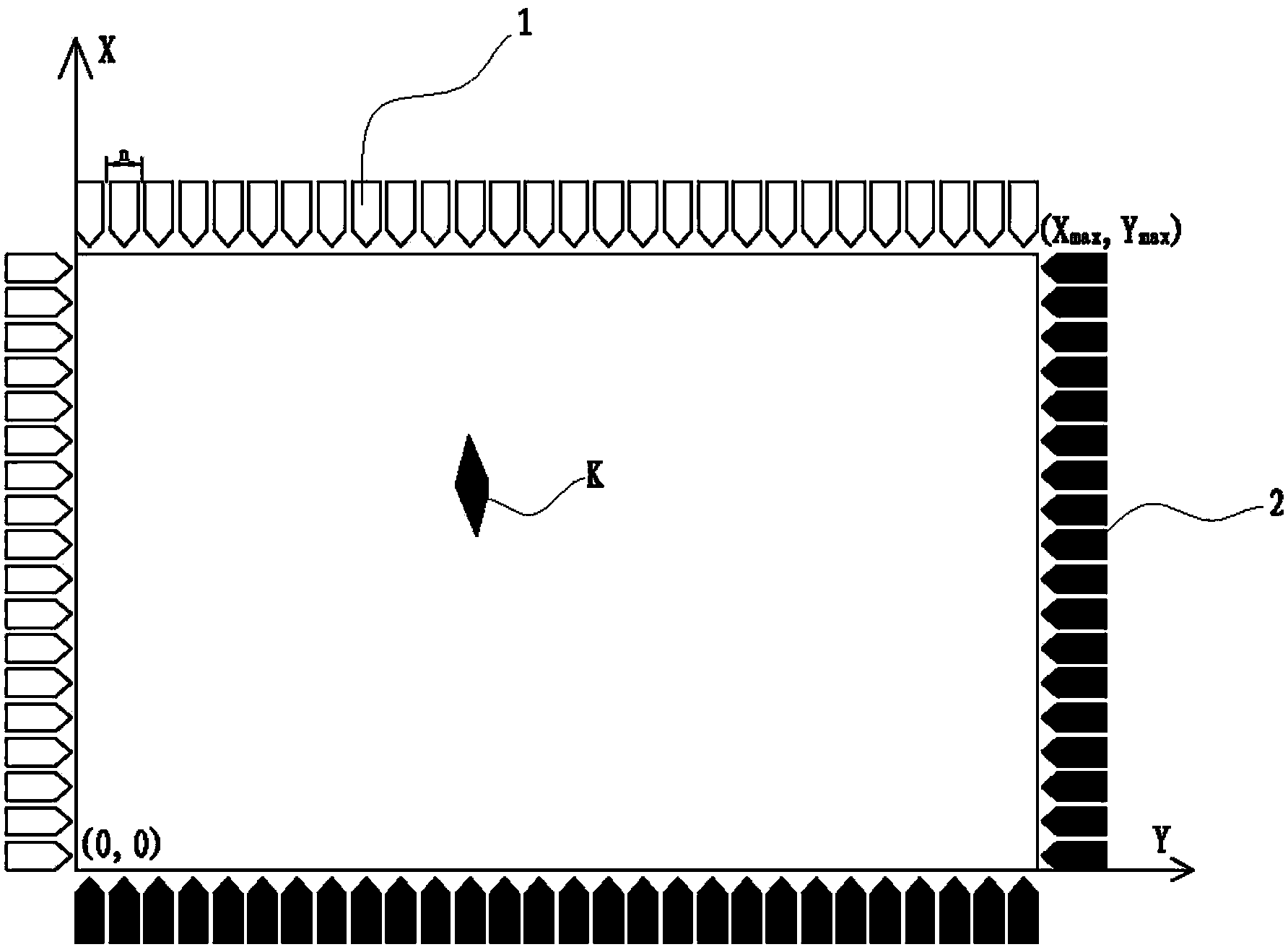 Touch screen touch area positioning method