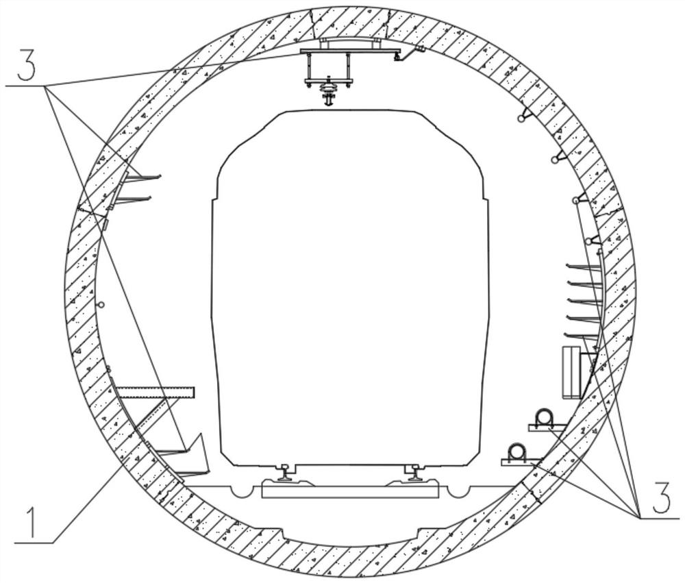 Shield tunnel pipeline support connecting device and anti-falling device in earthquake high-intensity area