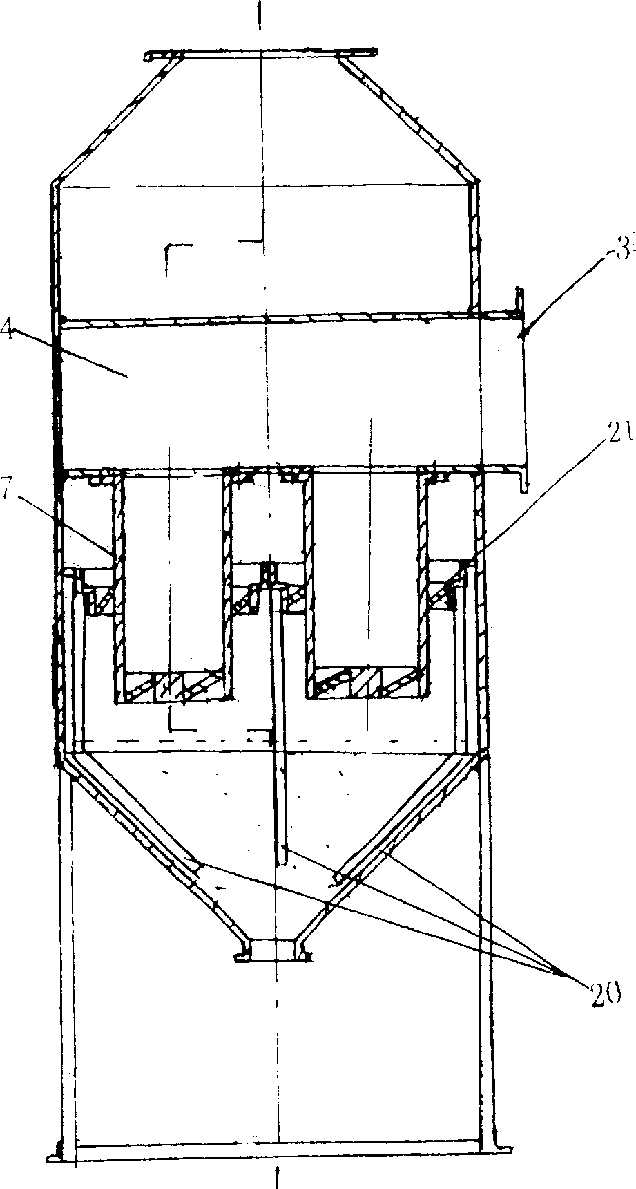 Multistage rotation impact wet desulfurizing and dust-removing equipment