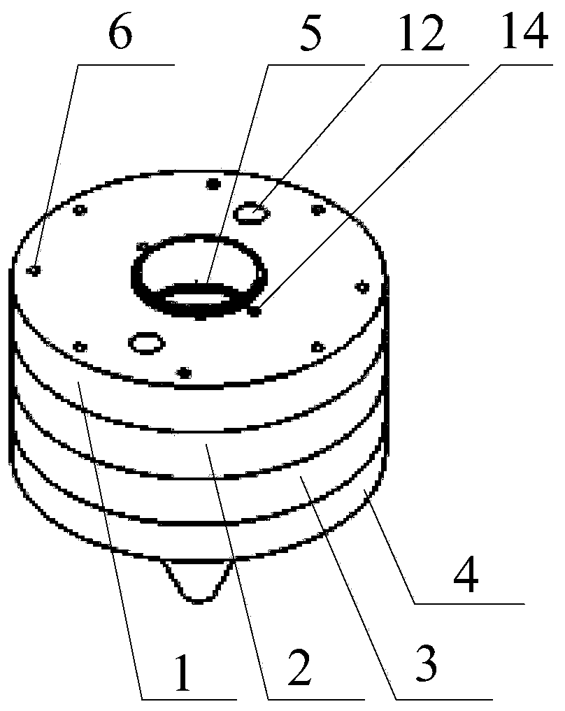 A powder feeding head for underwater laser additive manufacturing and cladding layer preparation