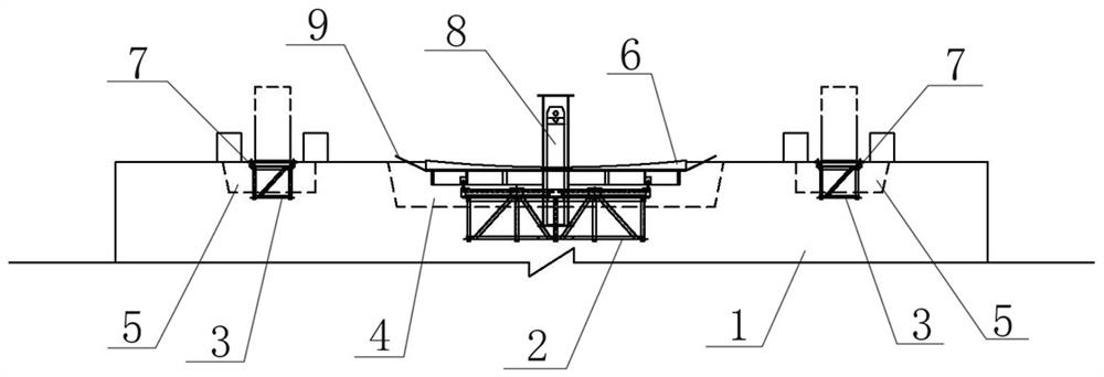 A construction method for the lower cap structure of a spherical flat hinge of a large swivel bridge