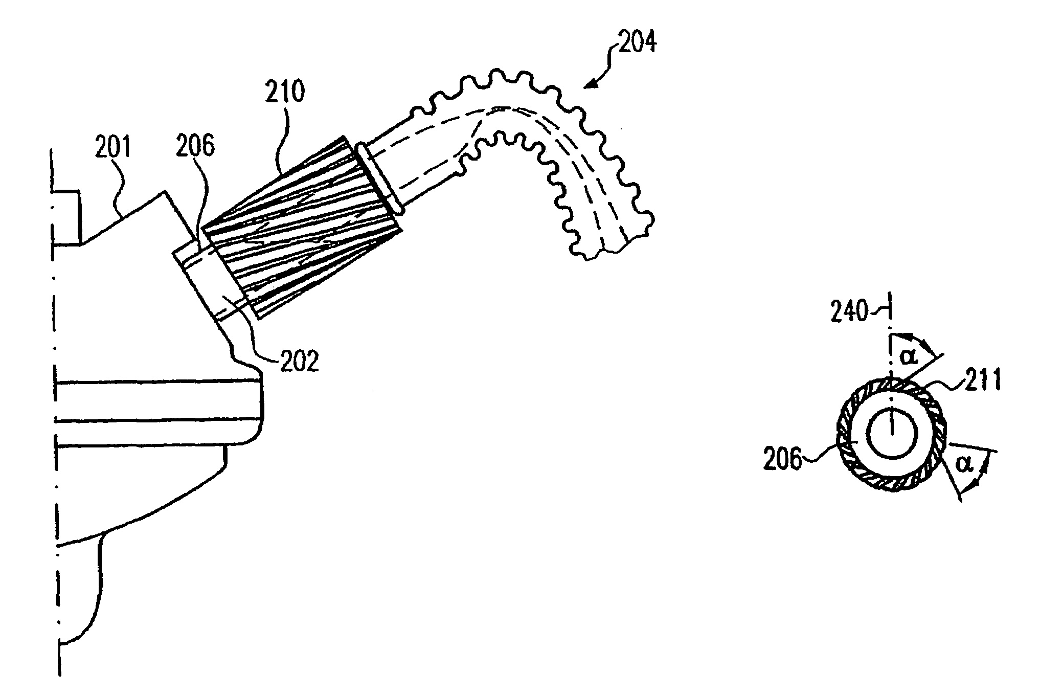 Milk hose with impact-absorbing area