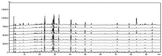 HPLC fingerprint spectrum measurement method for standard double-harmonizing decoction