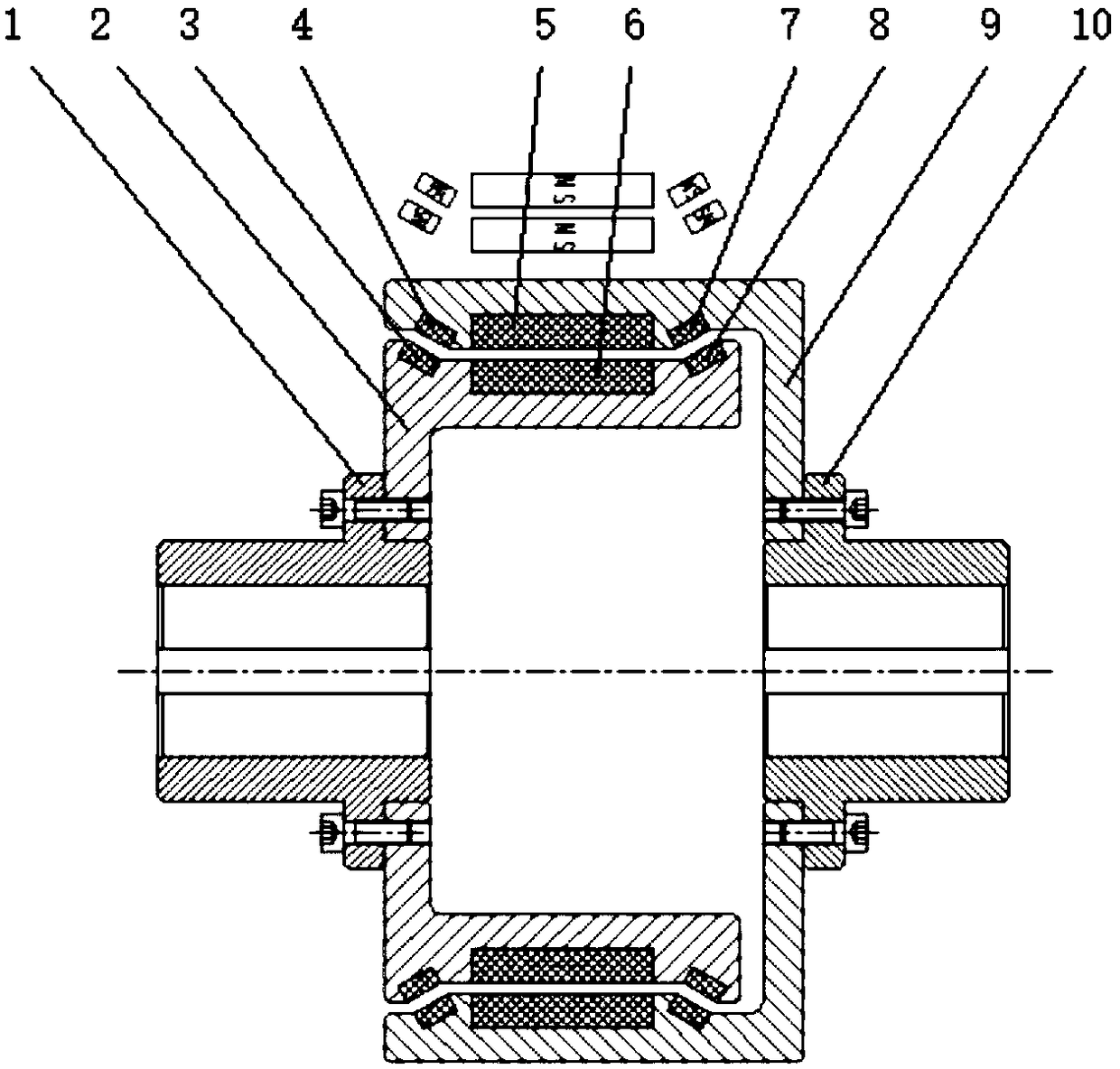 Self aligning-type permanent magnet coupling