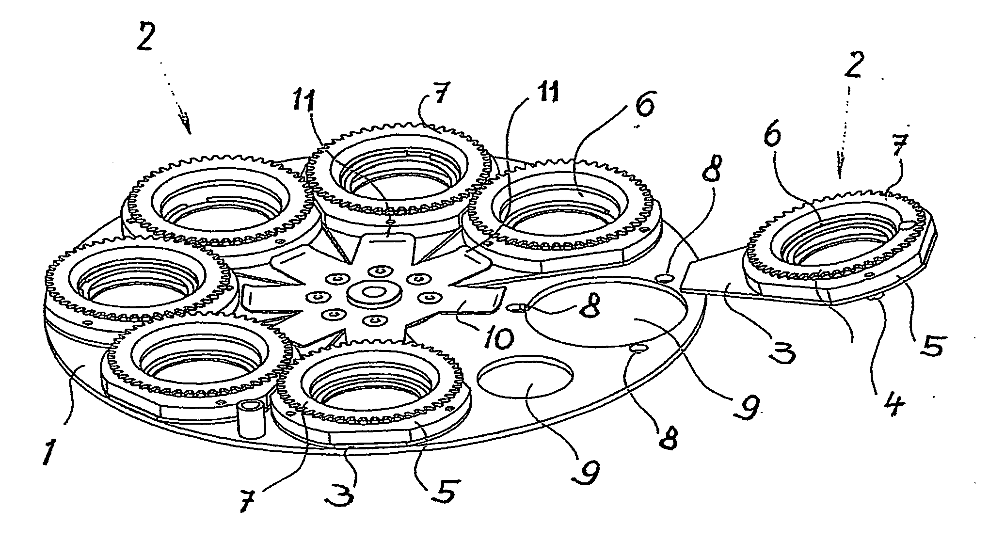 Equipment for a change of rotary gobos