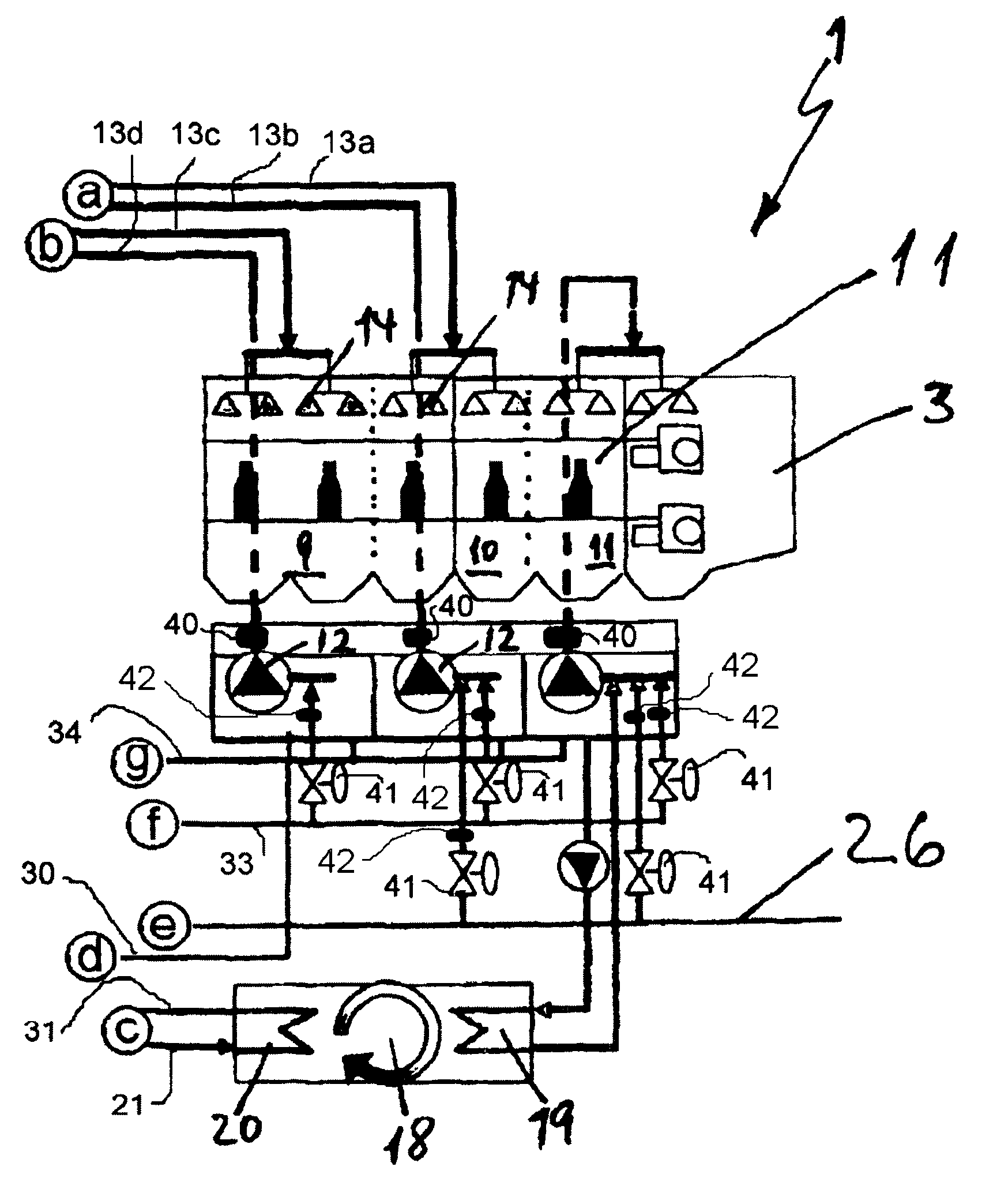 Beverage bottling plant for filling beverage bottles with a beverage bottle treatment machine and a beverage bottle treatment machine in a beverage bottling plant