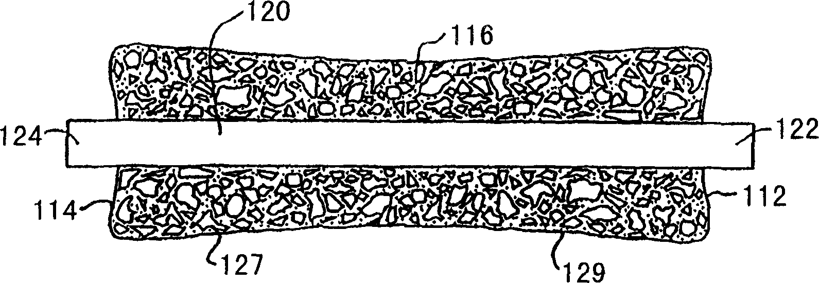 Dog bone with jerky pieces and method for making