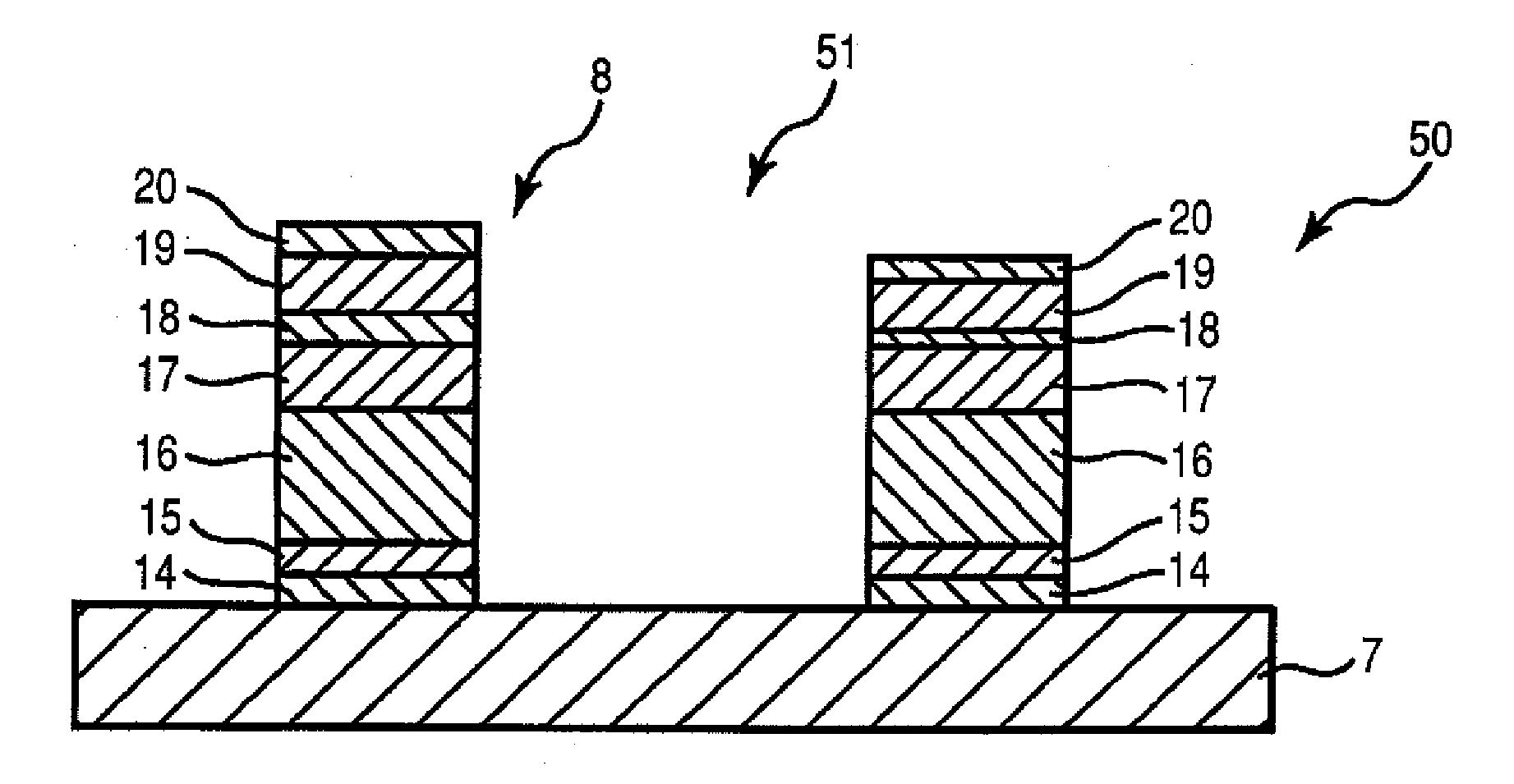 Magnetic sensor with limited element width