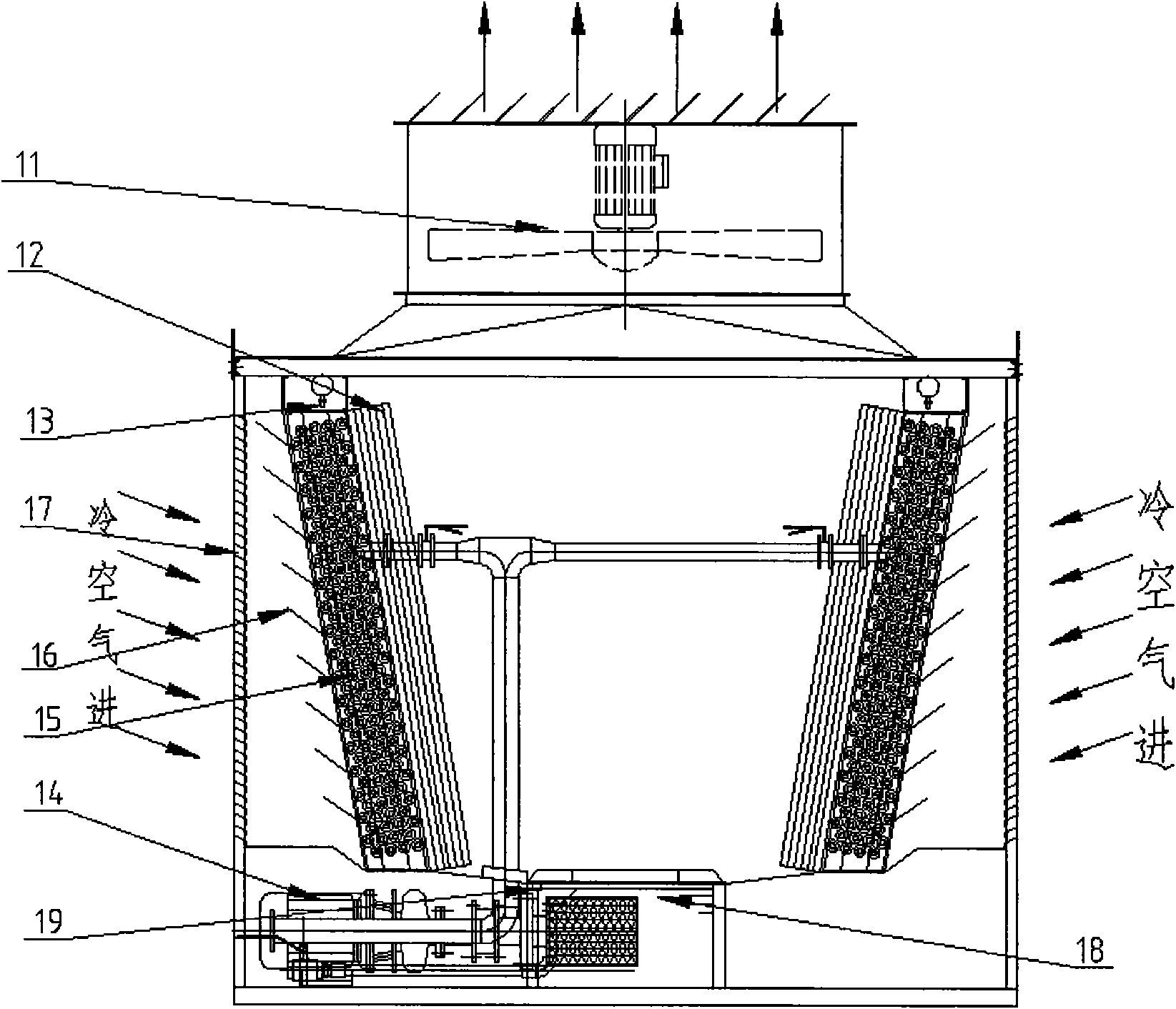 Water-saving closed type cooling tower