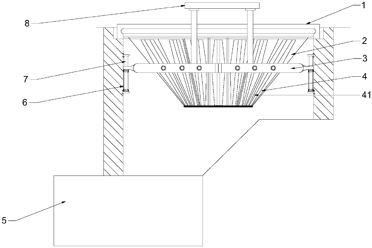 Anti-pollution squatting pan for latrine pit in township community