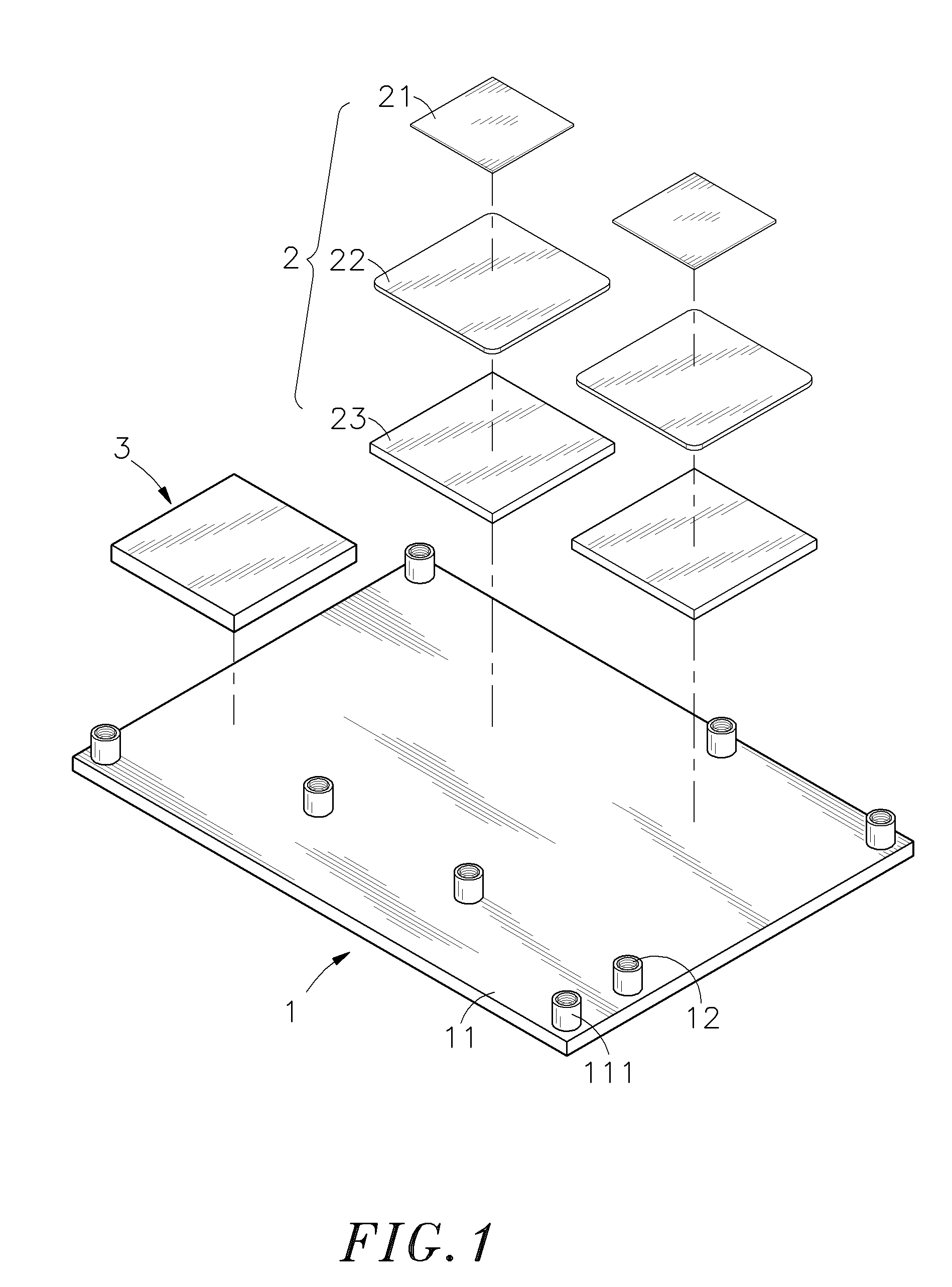 Stacked heat-transfer interface structure