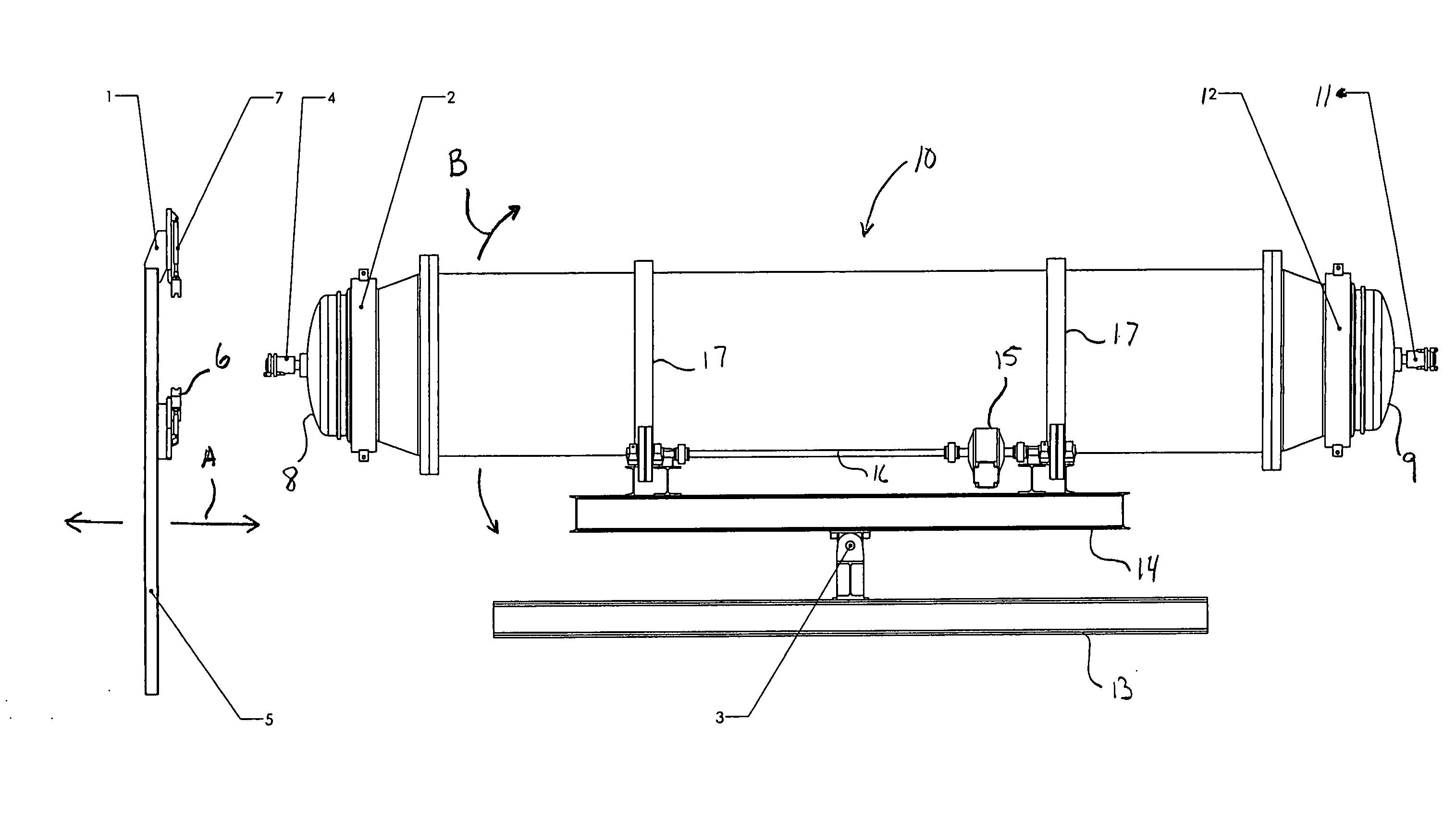 Waste treatment vessel featuring tilt mechanism and associated door arrangement