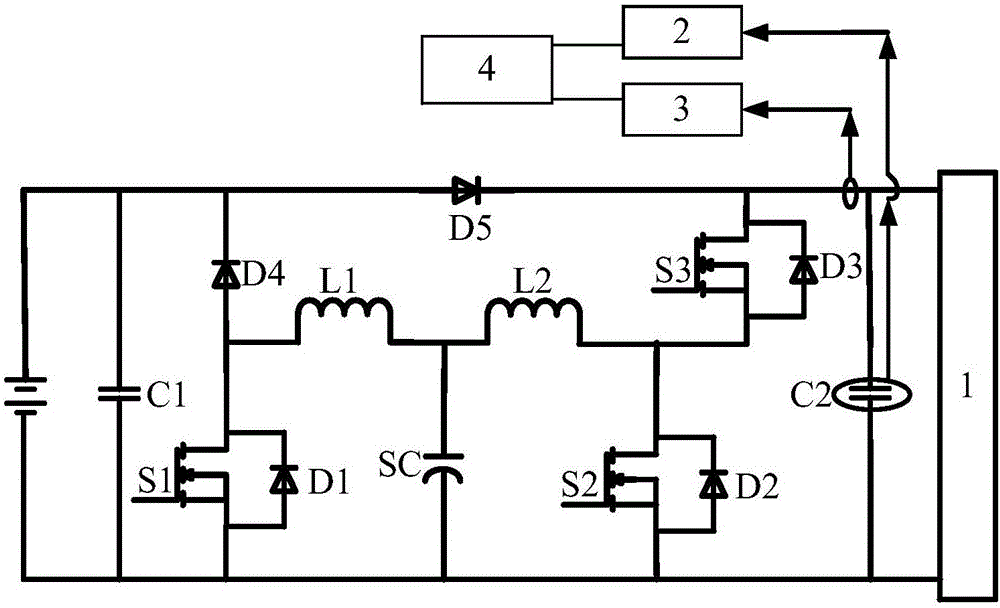 Multi-mode switching composite power supply topological structure of electric vehicle and control method