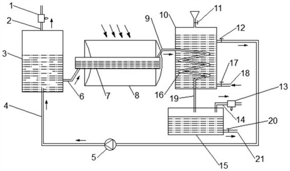 Novel power-enhanced evaporation focusing type solar seawater desalination device