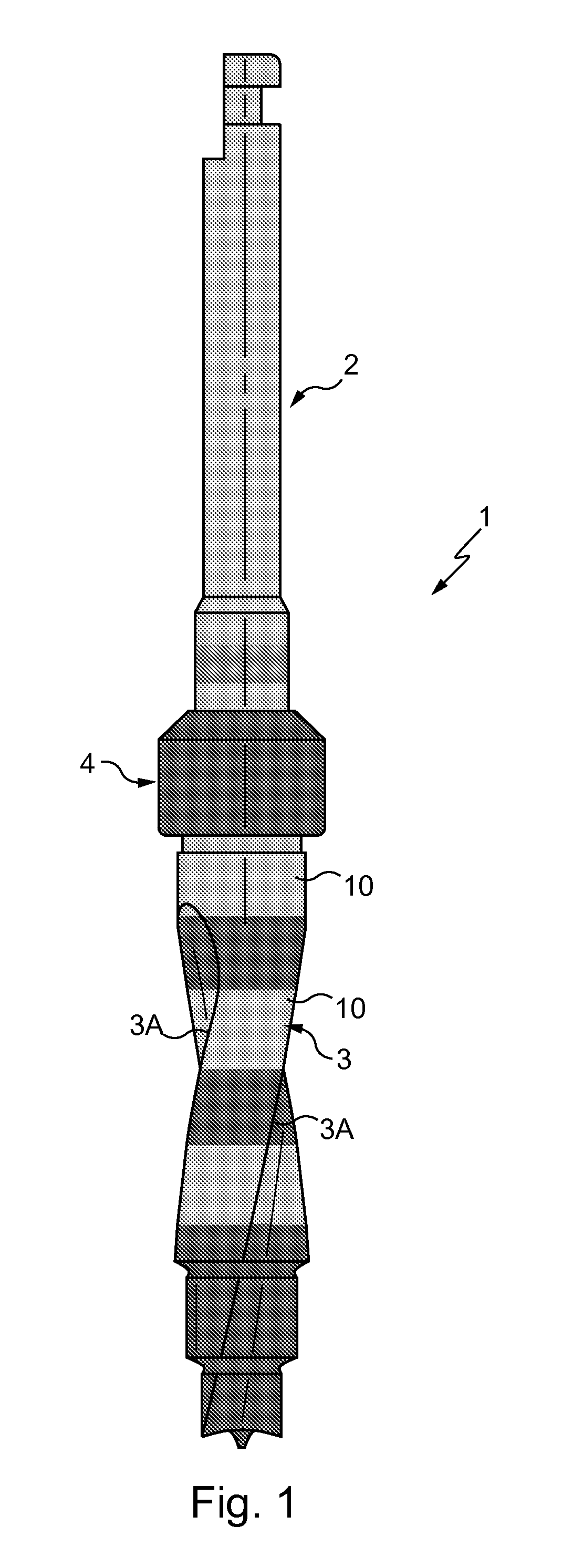 Dental tool with penetration indicating bands