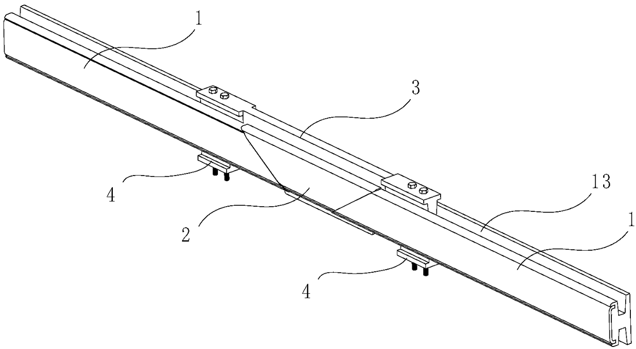 Seamless contact rail expansion connecting device