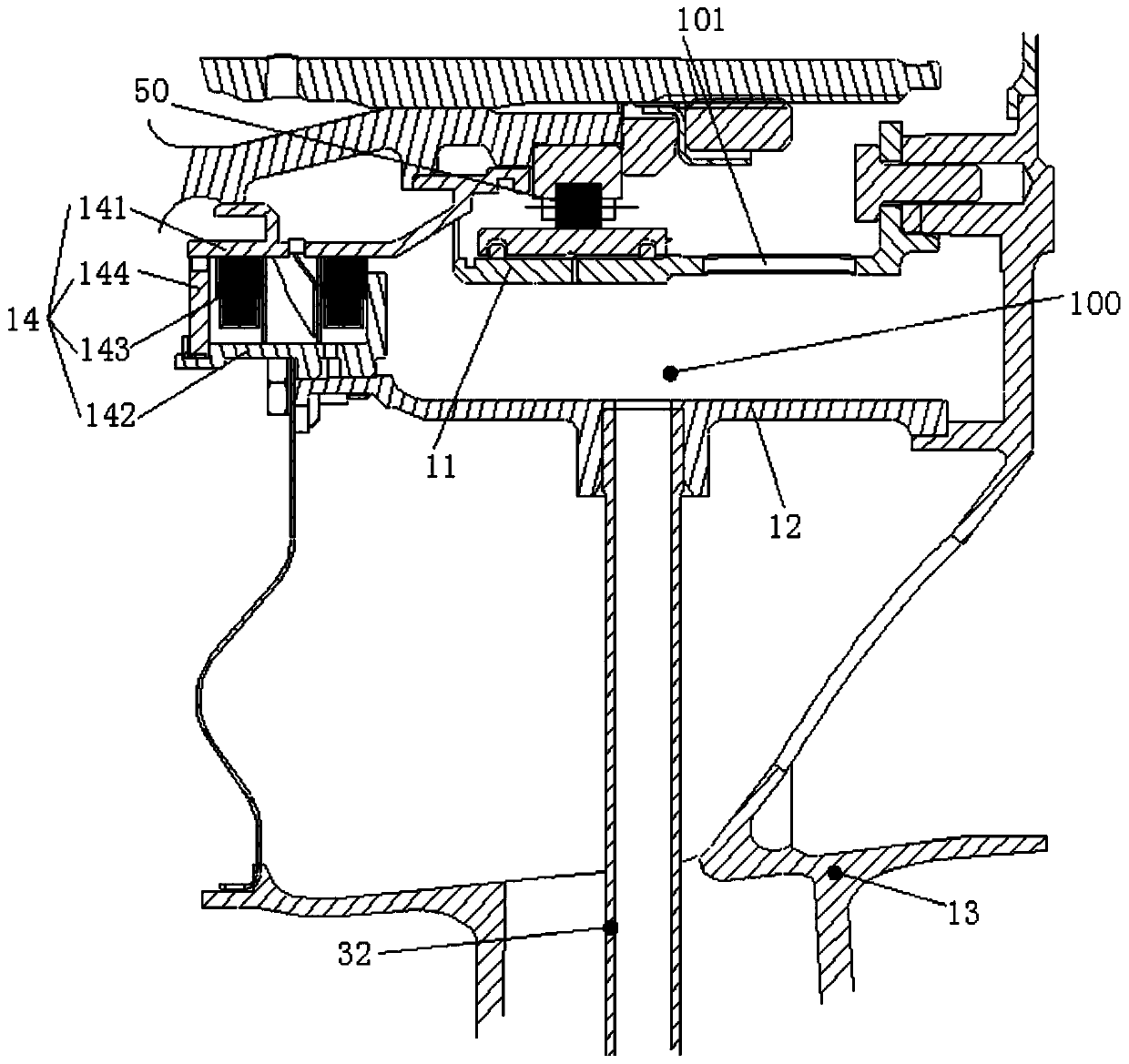 Bearing oil return structure