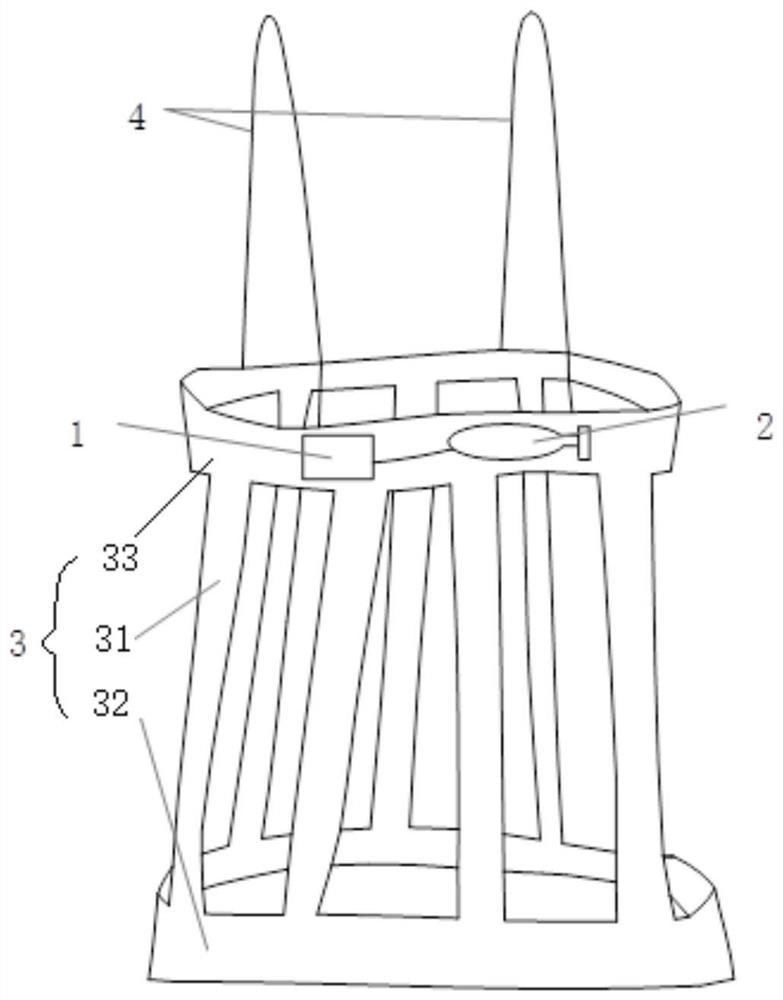 Emergency air bag device for preventing human body from falling down